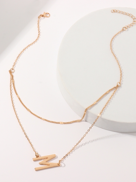 

URBANIC Gold-Toned Layered M Alphabet Necklace