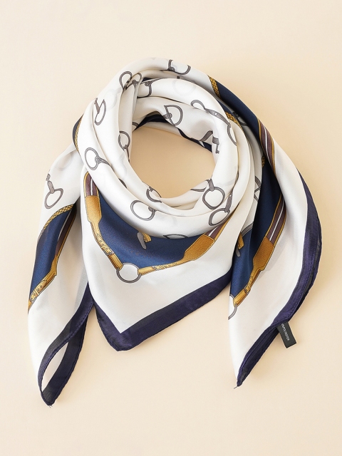 

URBANIC Women White & Navy Blue Printed Scarf