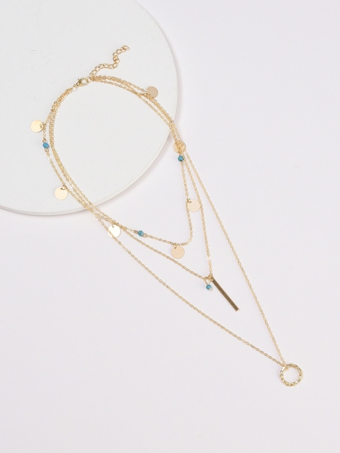 

URBANIC Gold-Toned Beaded Layered Necklace