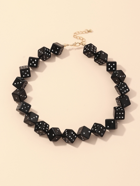 

URBANIC Black & White Dice Choker Necklace