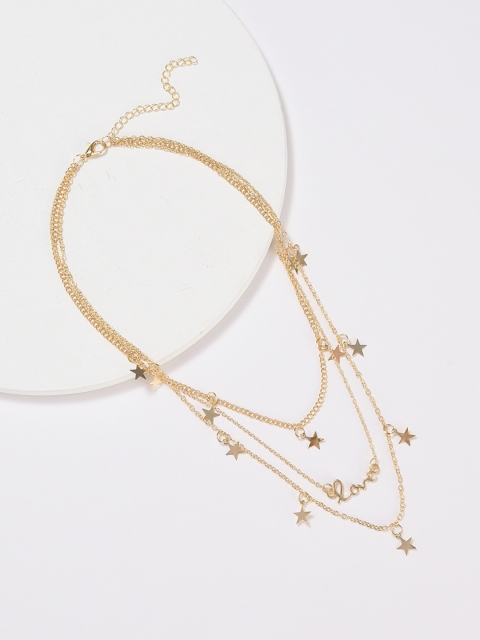 

URBANIC Gold-Toned Star Shaped Charm Layered Necklace