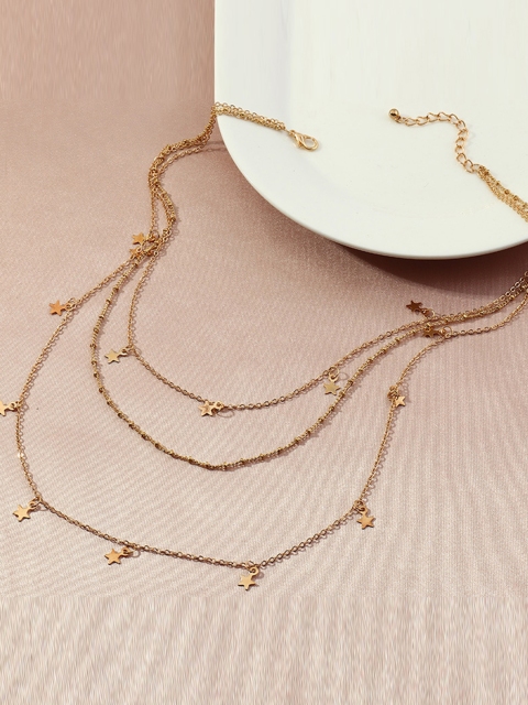 

URBANIC Gold-Toned Layered Minimal Star Imitation Necklace