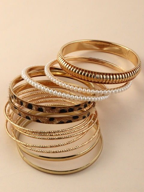 

URBANIC Women Set of 12 Bangle-Style Bracelets, Gold