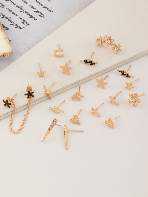

URBANIC Set of 10 Gold-Toned Studs
