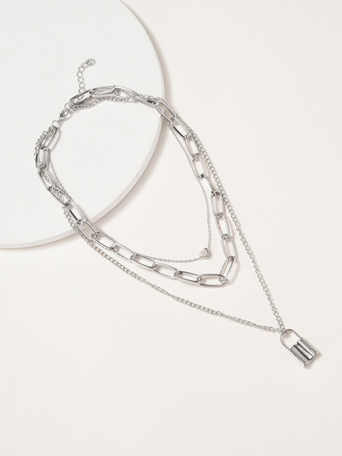 

URBANIC Silver-Toned Layered Necklace
