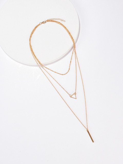 

URBANIC Gold-Toned Geometric Imitation Layered Necklace