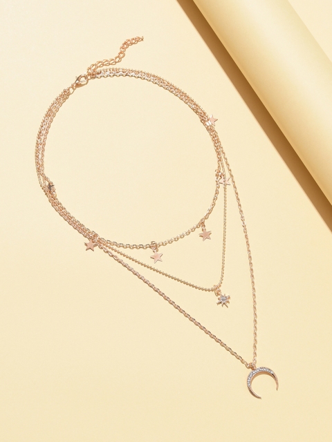 

URBANIC Gold-Toned Geometric Imitation Layered Necklace
