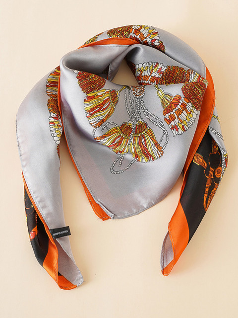

URBANIC Women Orange & Black Printed Scarf