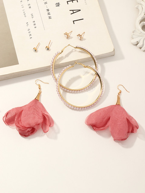 

URBANIC Set of 4 Gold-Toned Earrings