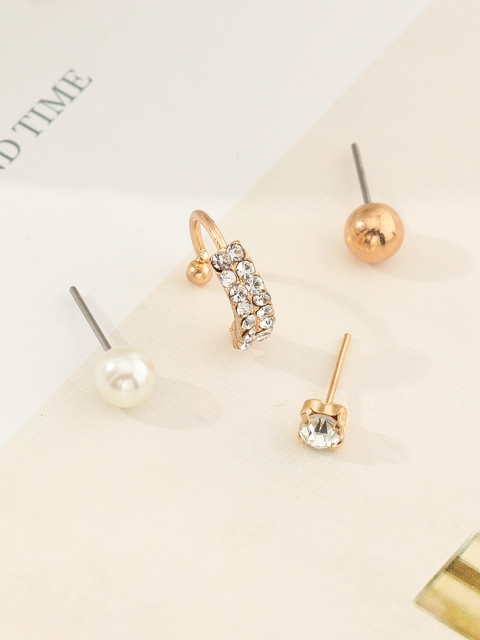 

URBANIC Set of 4 Gold-Toned Earrings
