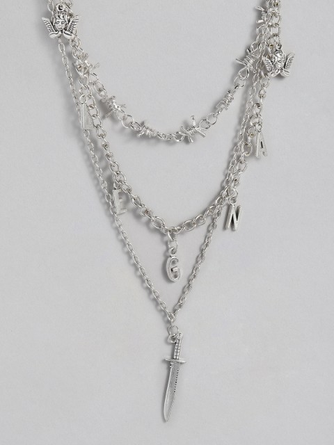 

URBANIC Silver-Toned Alphabet Layered Necklace
