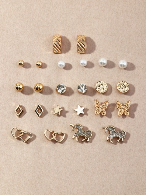

URBANIC Set of 12 Studs, Gold