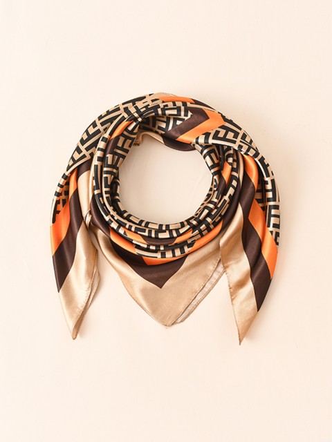 

URBANIC Women Orange & Brown Geometric Printed Scarf