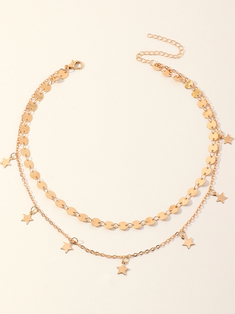 

URBANIC Gold-Toned Star Shaped Charm Layered Necklace