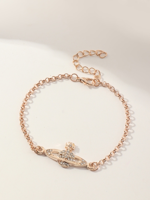 

URBANIC Women Rose-Gold Toned Charm Link Bracelet