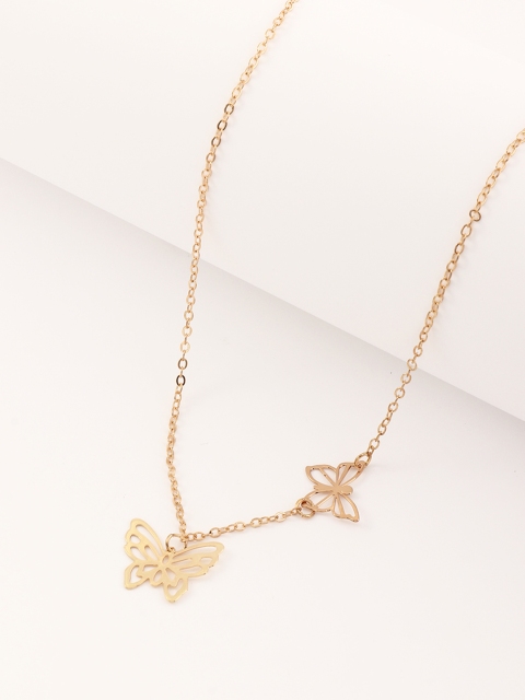 

URBANIC Gold-Toned Butterfly Design Necklace