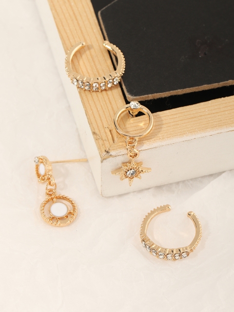

URBANIC Set of 2 Gold-Toned Stone-Studded Earrings