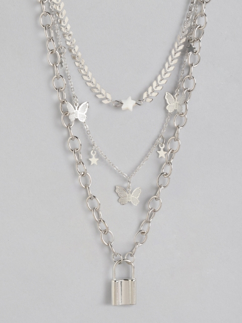 

URBANIC Set of 3 Silver-Toned Necklace