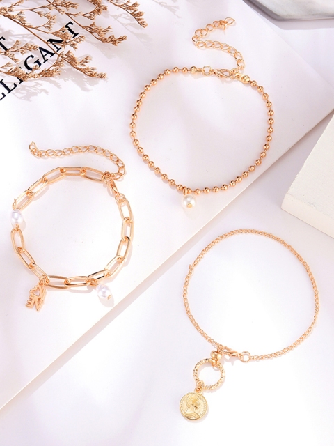 

URBANIC Set of 3 Gold-Toned Bracelets