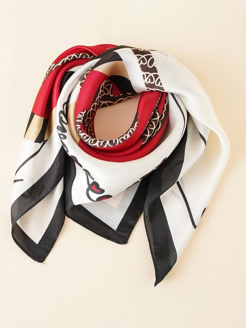 

URBANIC Women Red & White Printed Scarf