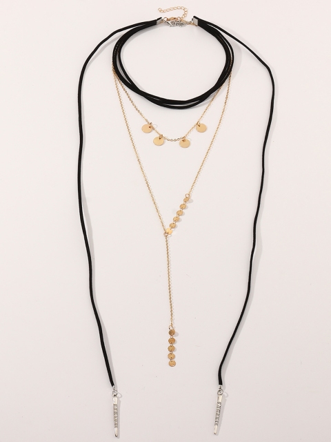 

URBANIC Black Geometric Imitation Layered Necklace