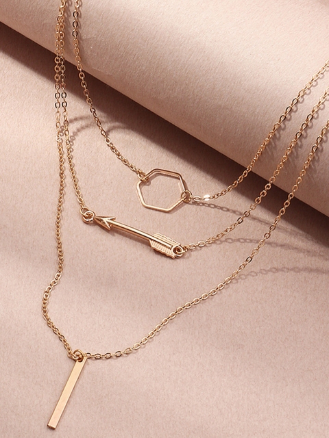 

URBANIC Gold-Toned Layered Minimal Necklace
