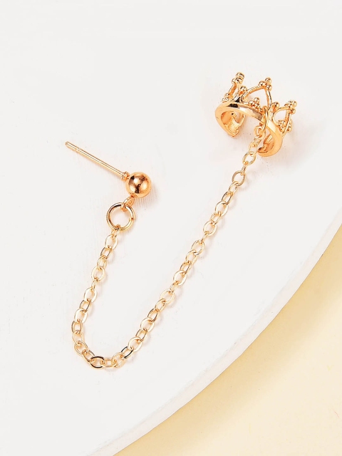 

URBANIC Gold-Toned Crown Shaped Ear Cuff