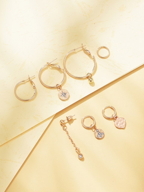 

URBANIC 7 Pcs Gold-Toned Earrings