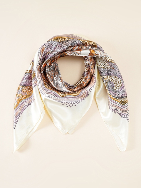 

URBANIC Women White & Orange Printed Scarf