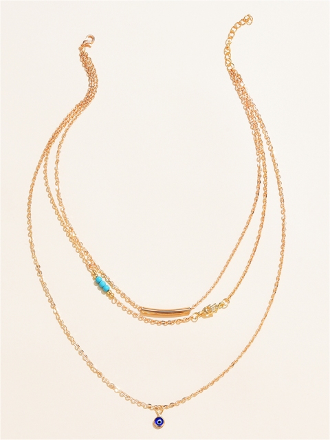 

URBANIC Women Gold-Toned & Blue Layered Necklace