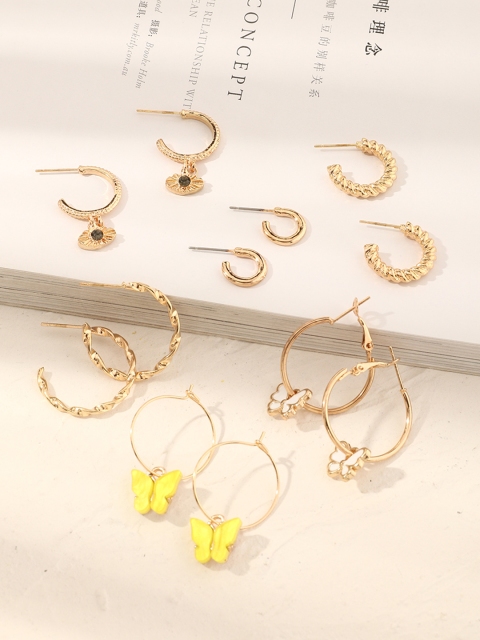 

URBANIC Set of 6 Gold-Toned Earrings