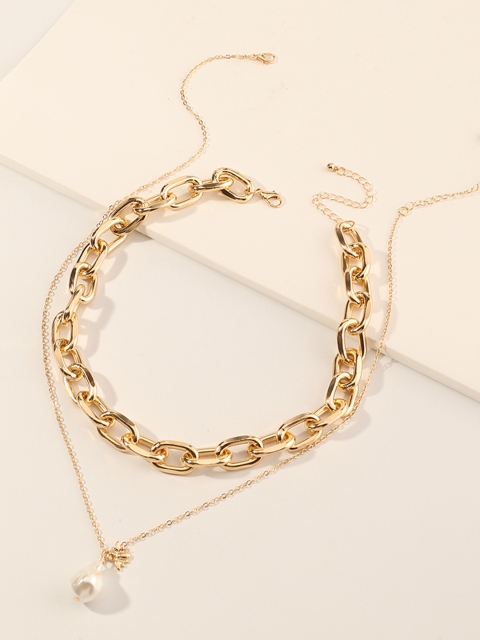 

URBANIC Set of 2 Gold-Toned Necklaces