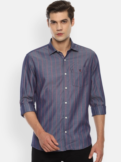 

Louis Philippe Sport Men Blue Slim Fit Opaque Striped Casual Shirt