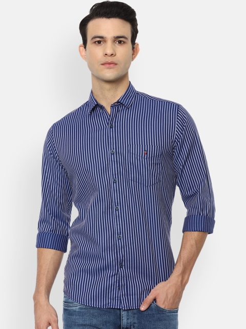 

Louis Philippe Sport Men Blue Slim Fit Opaque Striped Cotton Casual Shirt