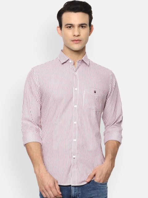 

Louis Philippe Sport Men Pink Slim Fit Opaque Striped Pure Cotton Casual Shirt