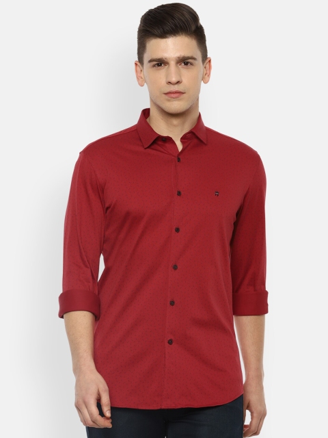 

Louis Philippe Sport Men Maroon & Black Printed Pure Cotton Casual Shirt
