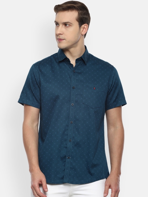 

Louis Philippe Sport Men Blue Slim Fit Opaque Printed Casual Shirt