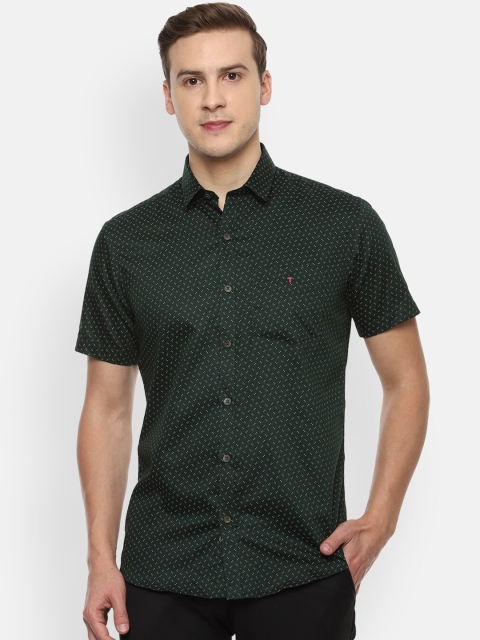 

Louis Philippe Sport Men Green Slim Fit Opaque Printed Casual Shirt