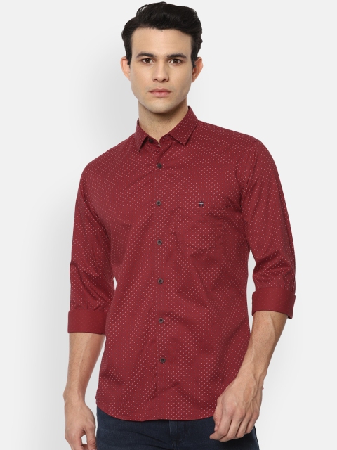 

Louis Philippe Sport Men Maroon Slim Fit Opaque Printed Cotton Casual Shirt