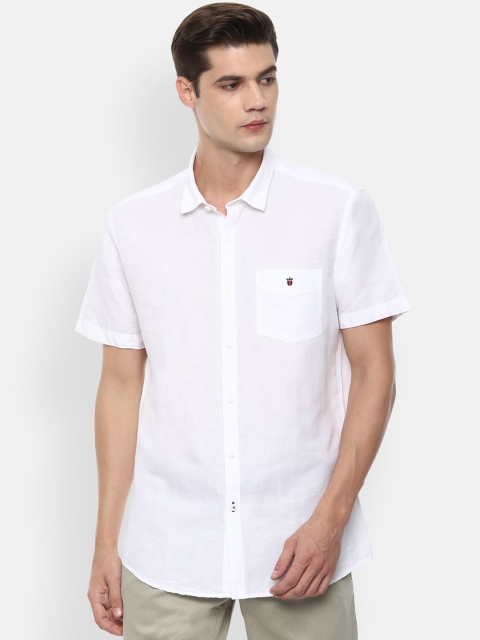 

Louis Philippe Sport Men White Slim Fit Opaque Linen Cotton Casual Shirt
