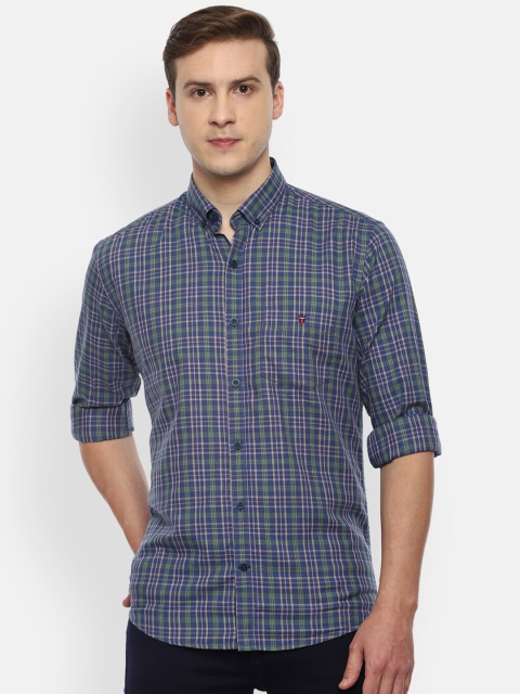 

Louis Philippe Sport Men Blue Slim Fit Opaque Checked Casual Shirt
