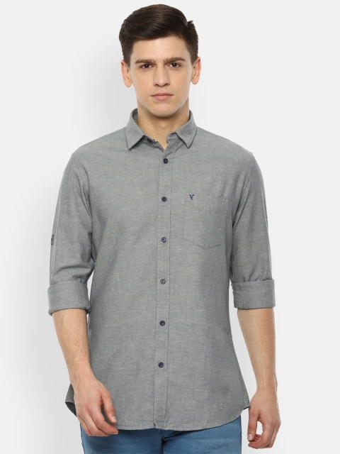 

VAN HEUSEN DENIM LABS Men Grey Slim Fit Opaque Casual Shirt