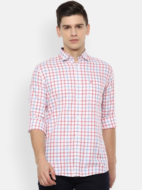 

Van Heusen Sport Men White & Red Slim Fit Opaque Checked Casual Shirt