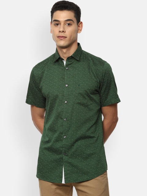

Van Heusen Sport Men Green Slim Fit Opaque Micro Printed Casual Shirt