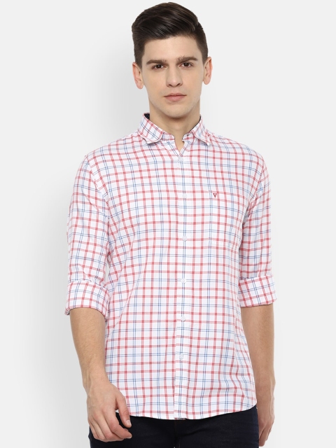 

Van Heusen Sport Men White & Red Slim Fit Opaque Checked Casual Shirt