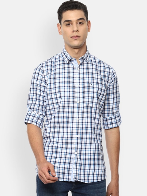 

Van Heusen Sport Men Blue & Black Slim Fit Opaque Checked Casual Shirt