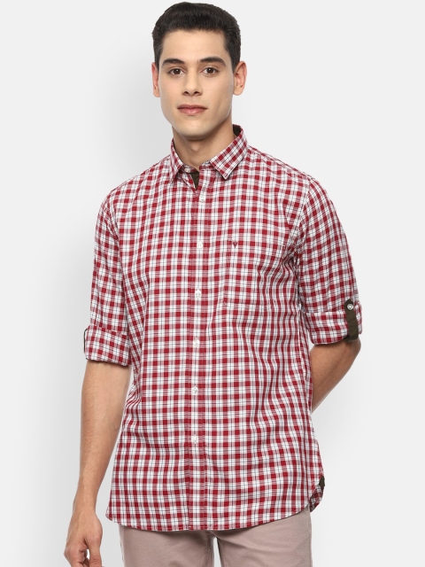 

Van Heusen Sport Men Red & White Slim Fit Opaque Checked Casual Shirt