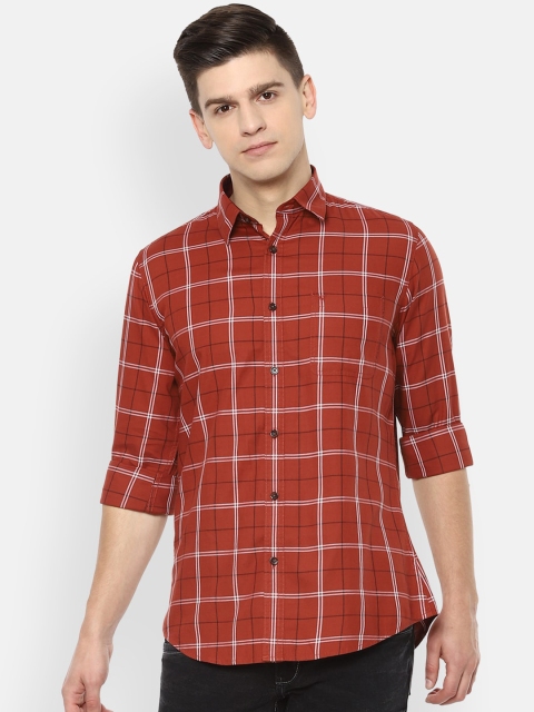 

Van Heusen Sport Men Red Slim Fit Opaque Checked Casual Shirt