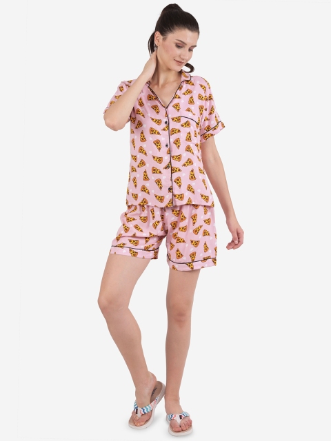 

Ashnaina Pink Printed Nightdress