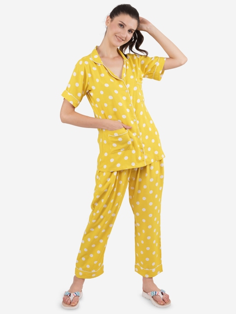 

Ashnaina Yellow Printed Nightdress